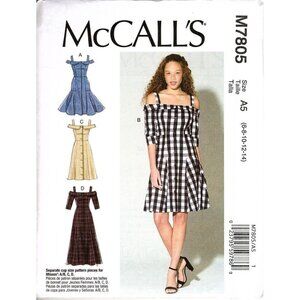 McCall's M7805 Misses 6 to 14 Off The Shoulder Dresses Sewing Pattern New